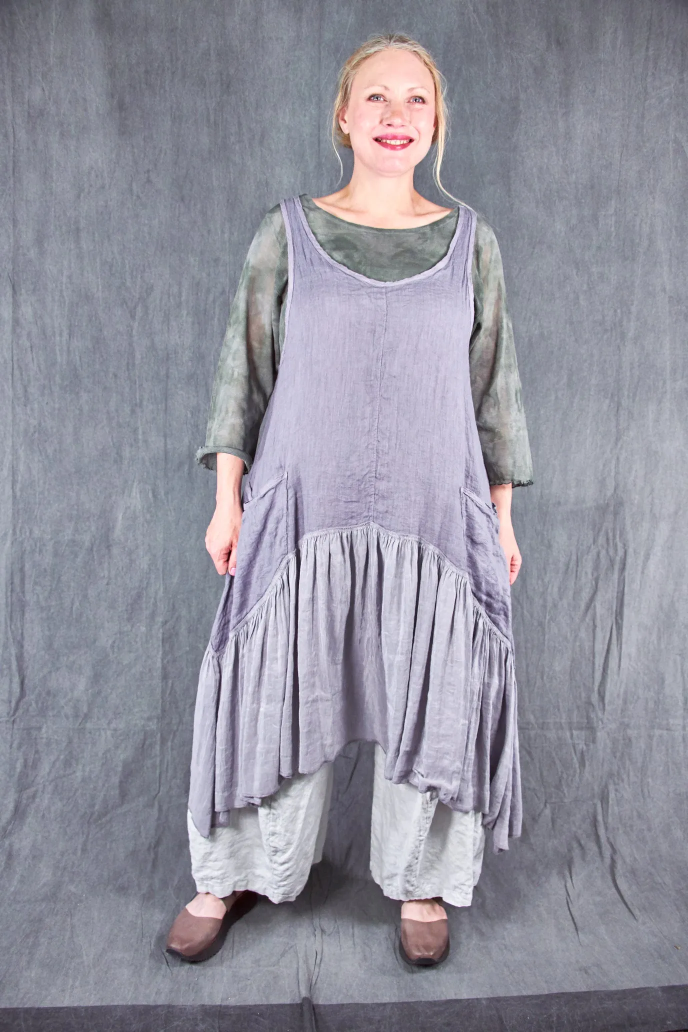 1145HD Hand-dyed Mesh Cafe Tee Toscana Green-U