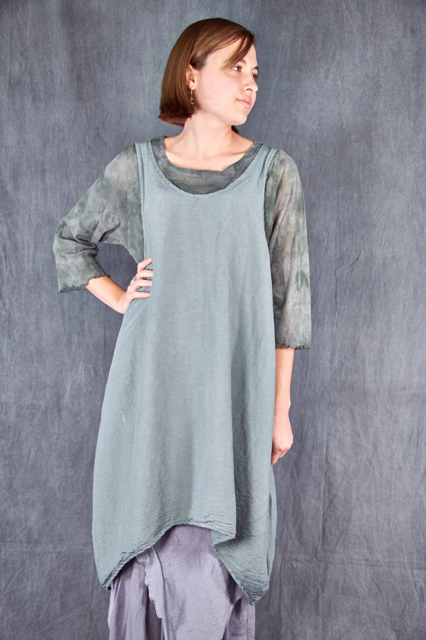 1145HD Hand-dyed Mesh Cafe Tee Toscana Green-U