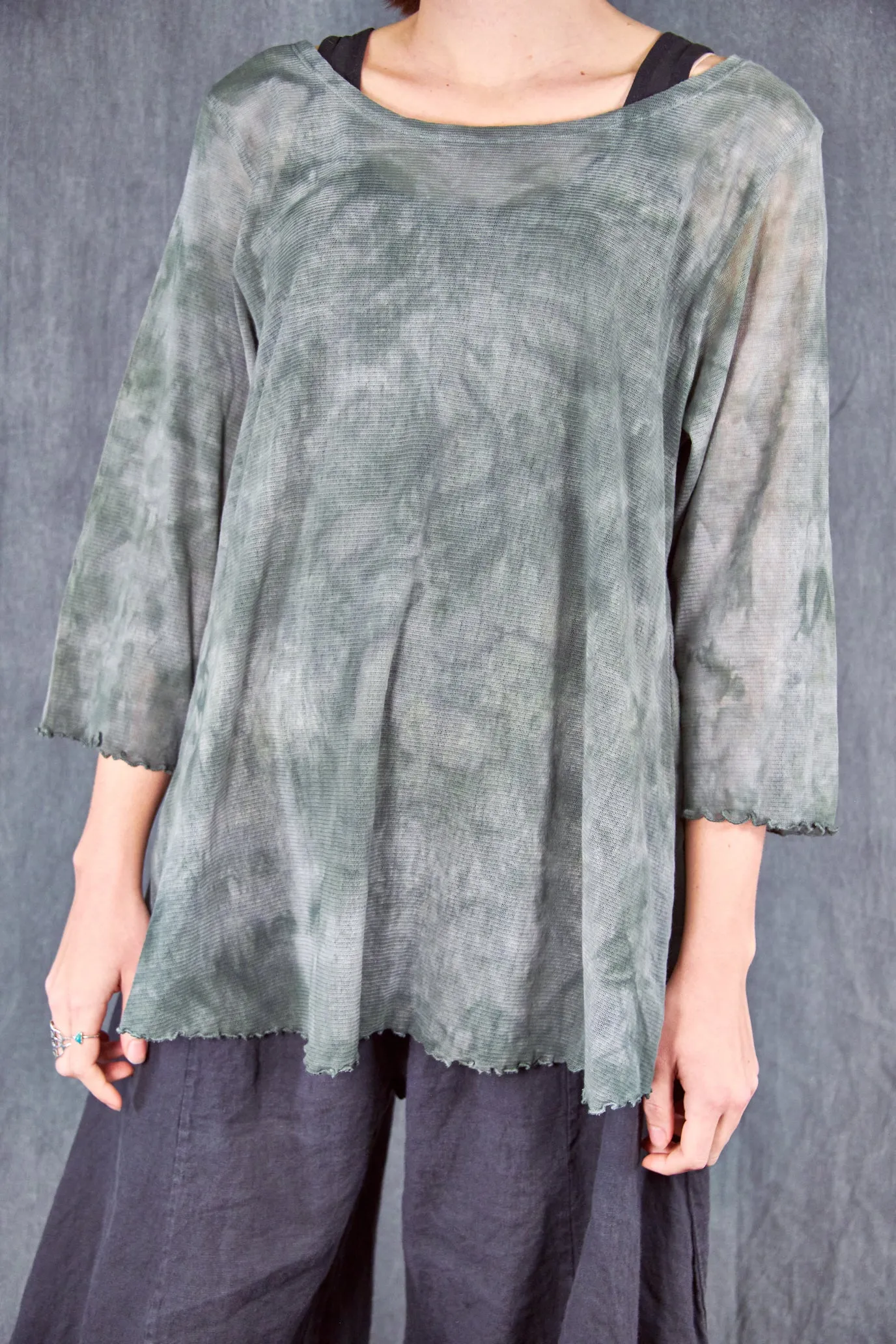 1145HD Hand-dyed Mesh Cafe Tee Toscana Green-U