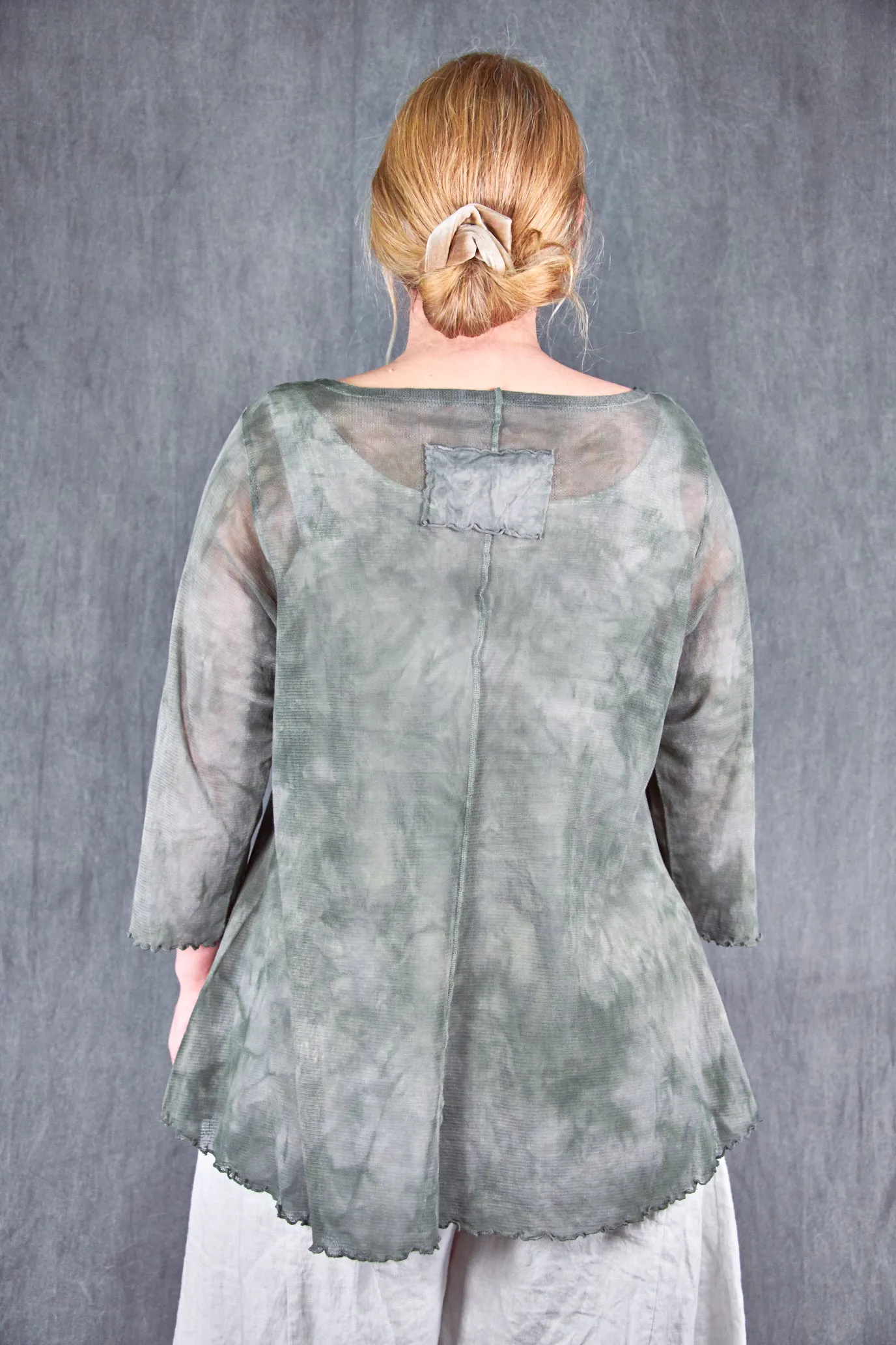 1145HD Hand-dyed Mesh Cafe Tee Toscana Green-U