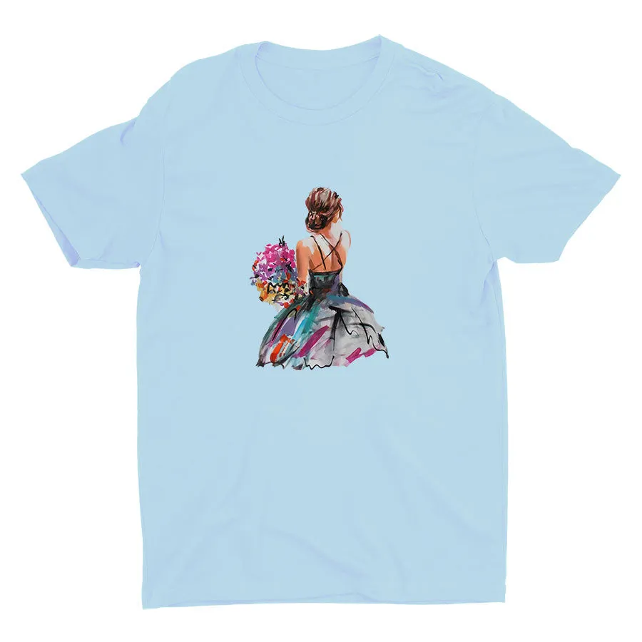 Acrylic Painting of a Lady Cotton Tee