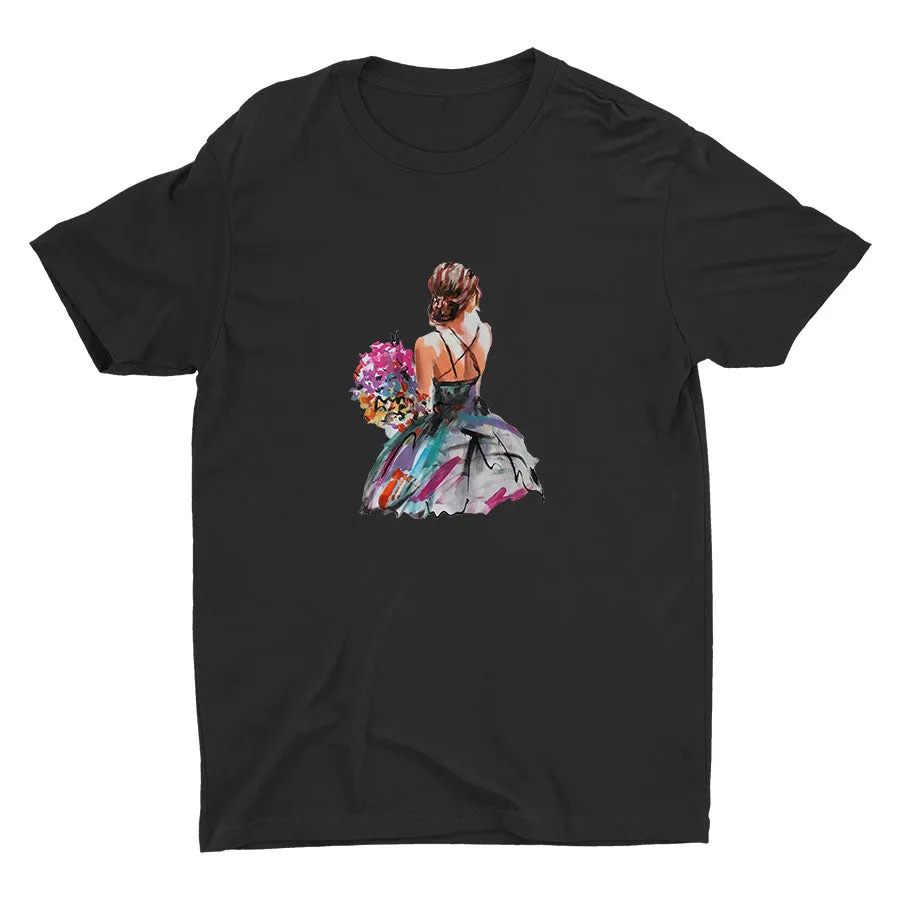 Acrylic Painting of a Lady Cotton Tee