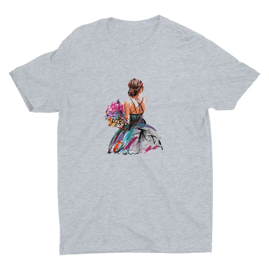 Acrylic Painting of a Lady Cotton Tee