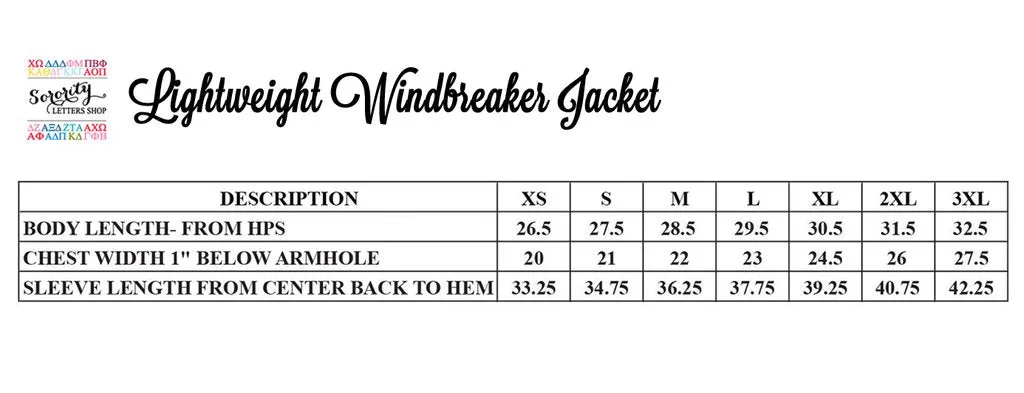 Alpha Chi Omega Lightweight Windbreaker Jacket