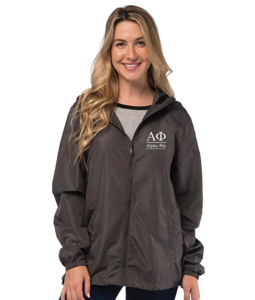 Alpha Phi Lightweight Windbreaker Jacket