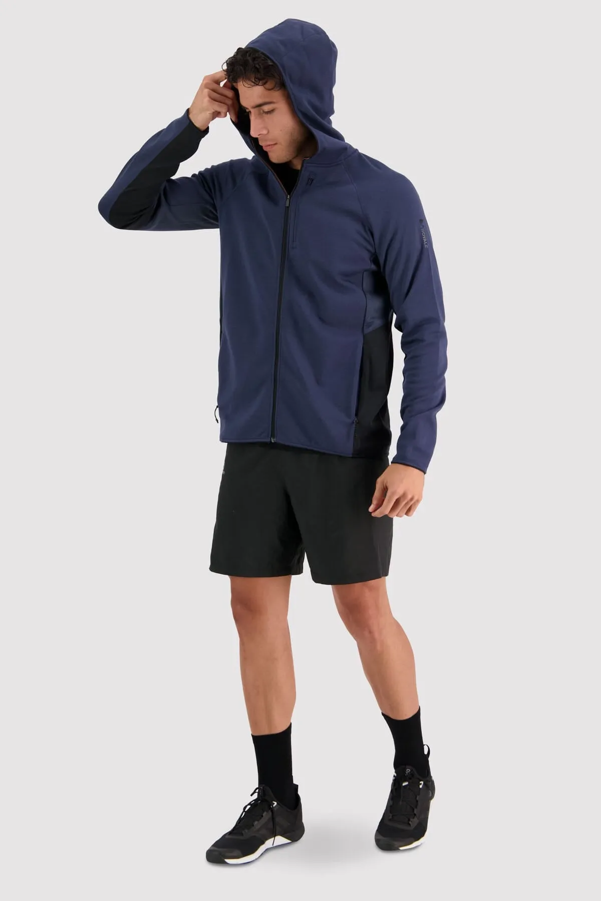 Approach Merino Gridlock Hood - Midnight