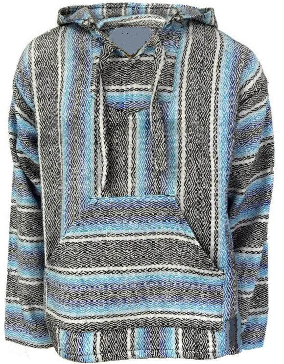 Baja Hoodie - Black/White/Blues
