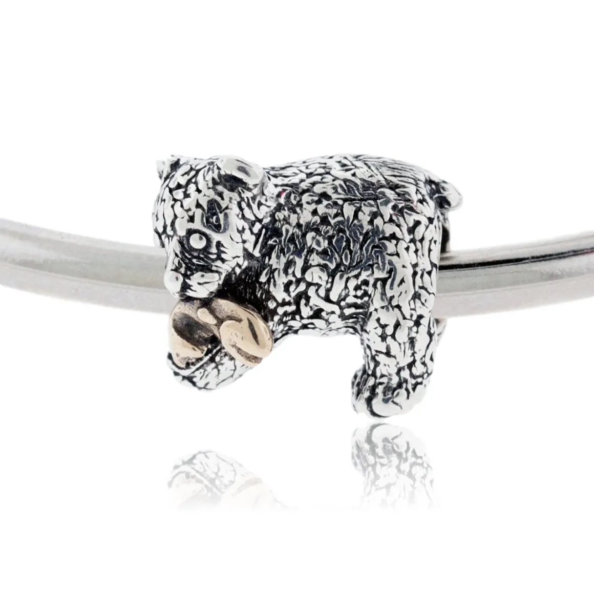 Bear with Fish Bracelet Bead