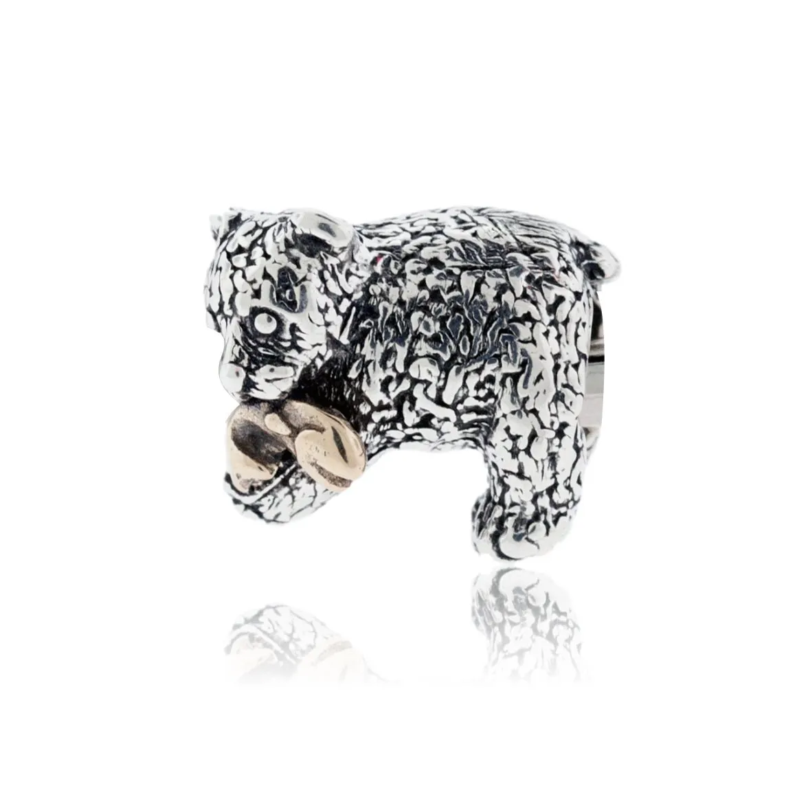 Bear with Fish Bracelet Bead