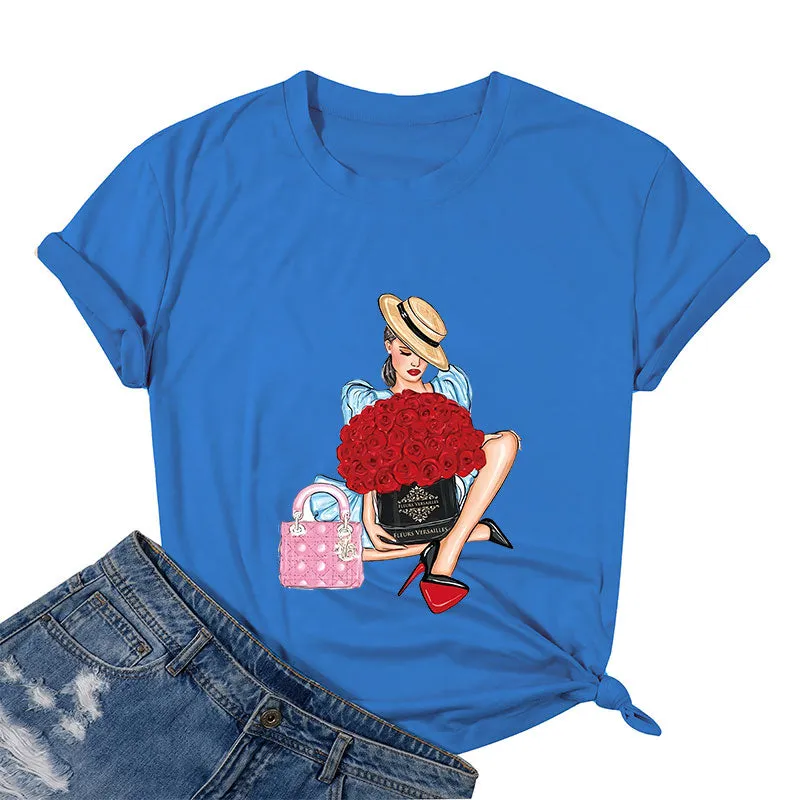 Beauty And Roses Cotton Tee