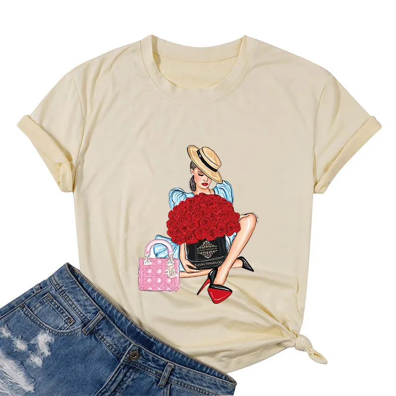 Beauty And Roses Cotton Tee