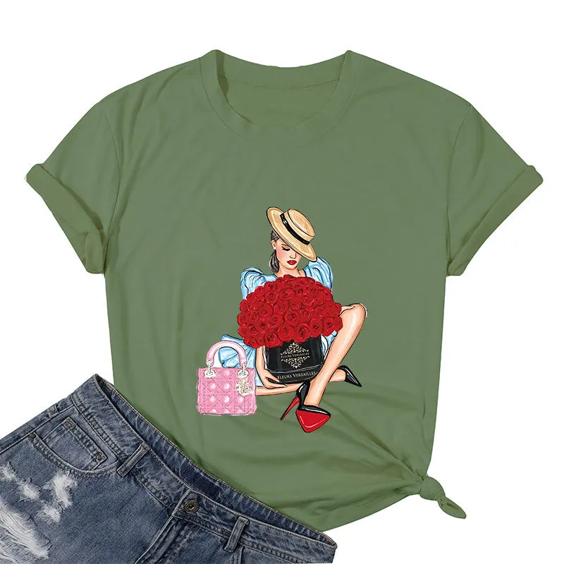 Beauty And Roses Cotton Tee