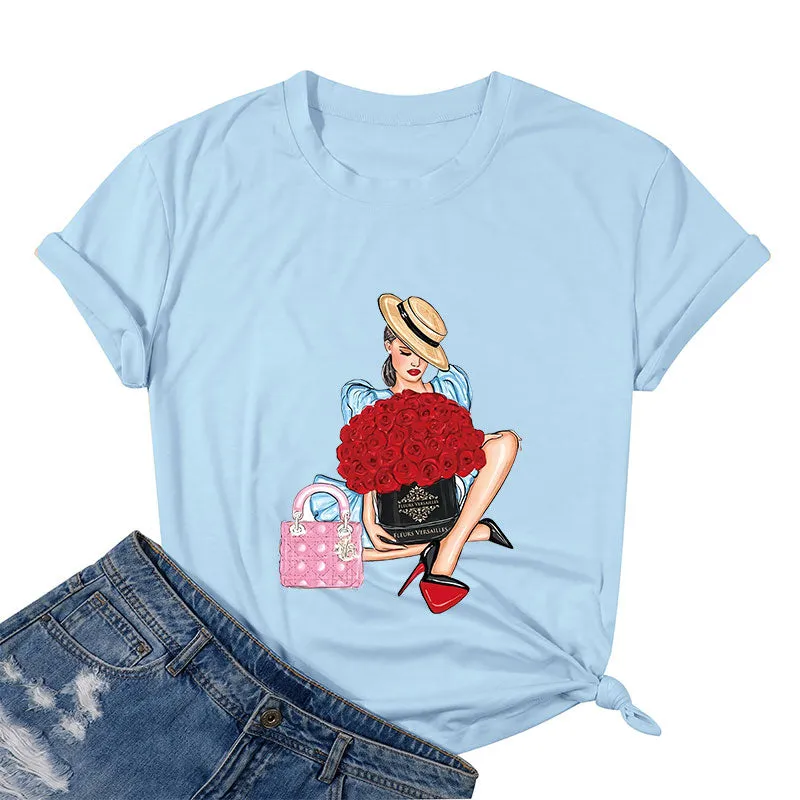 Beauty And Roses Cotton Tee