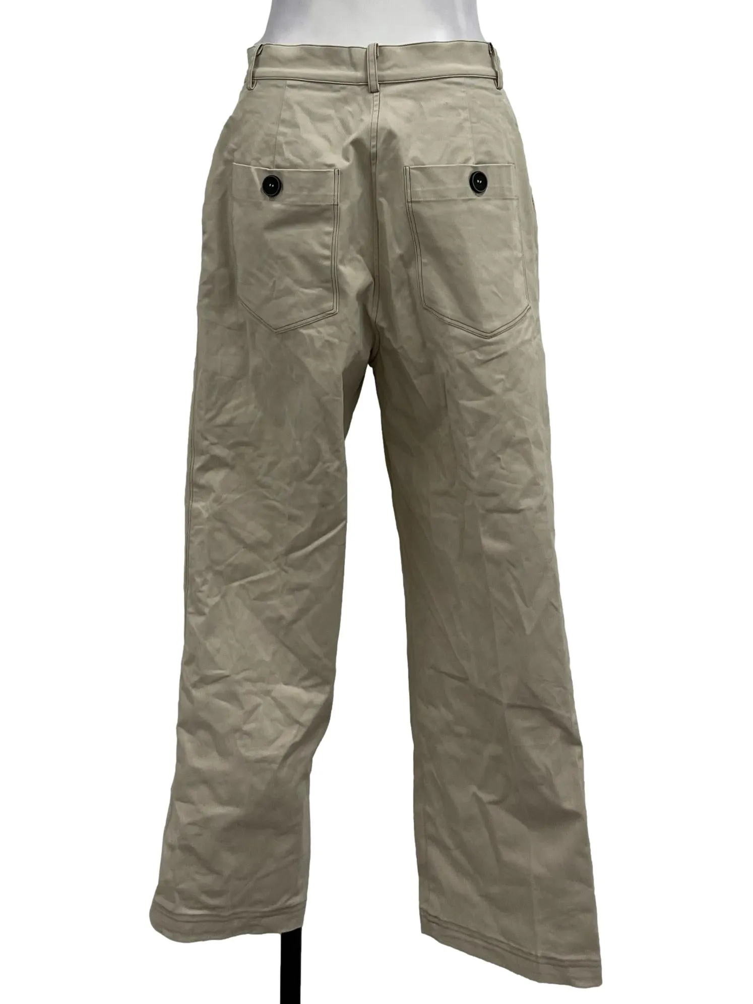 Beige Contrast Stitch Pants OSN