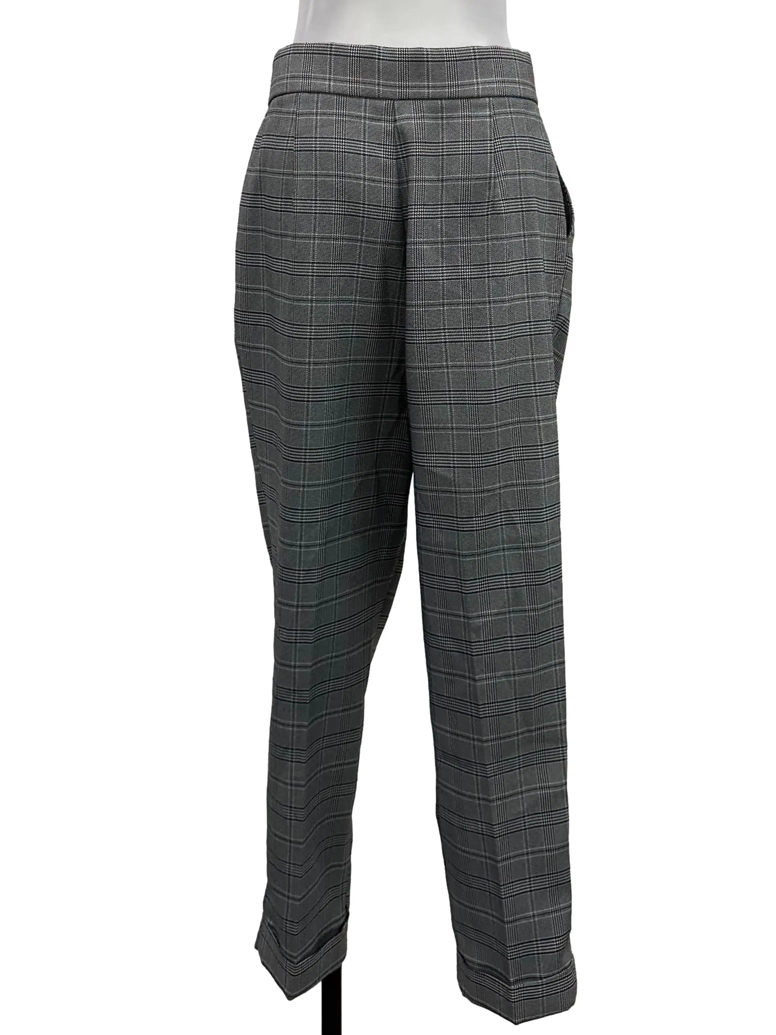 Black Checkered Paperbag Pants
