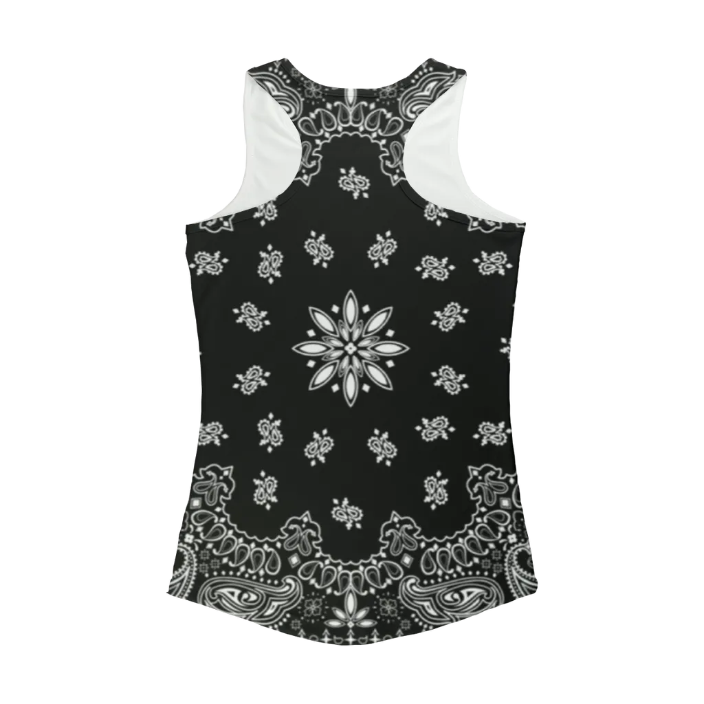 Black Classic Bandana Women Performance Tank Top