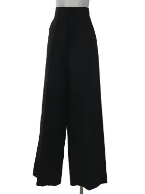 Black Double Button Wide Legged Pants