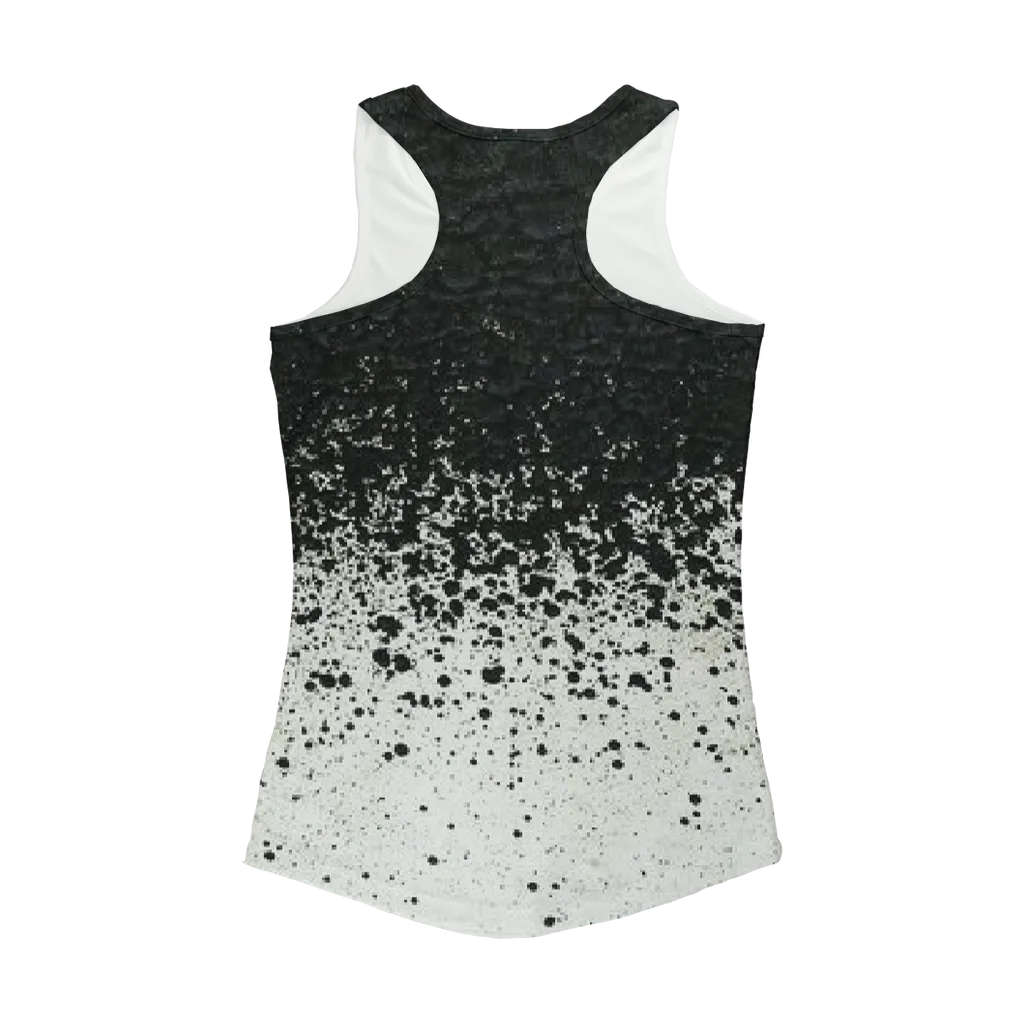 Black Paint Spots White Women Performance Tank Top