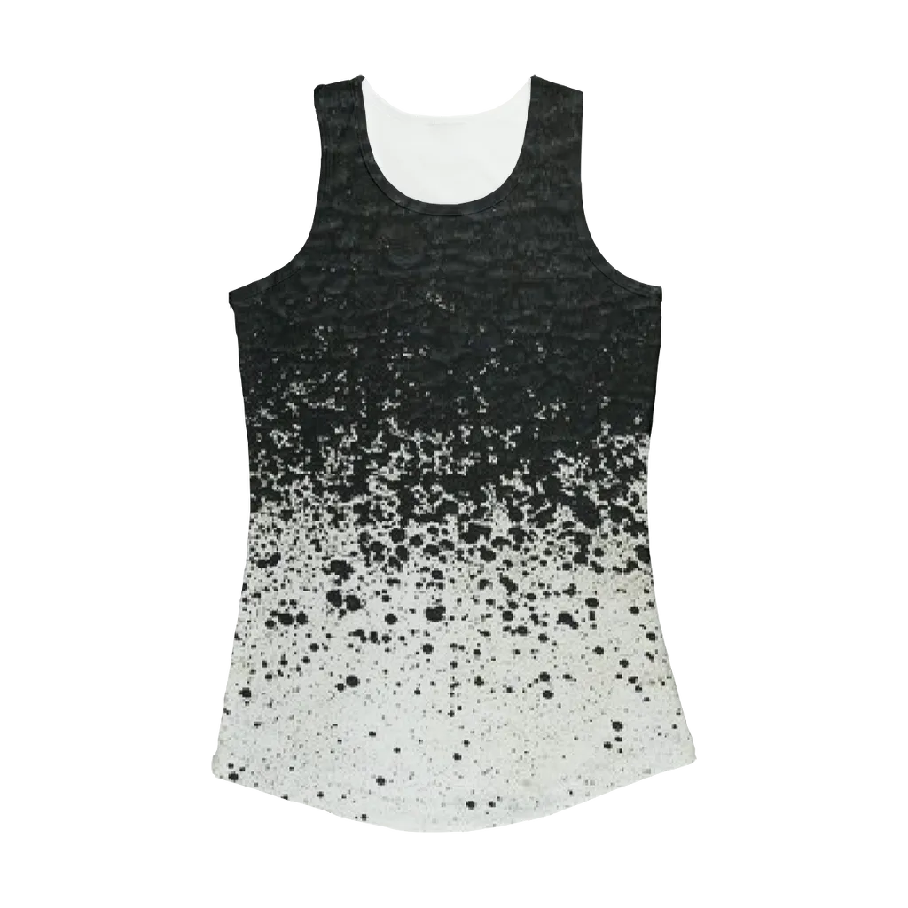 Black Paint Spots White Women Performance Tank Top