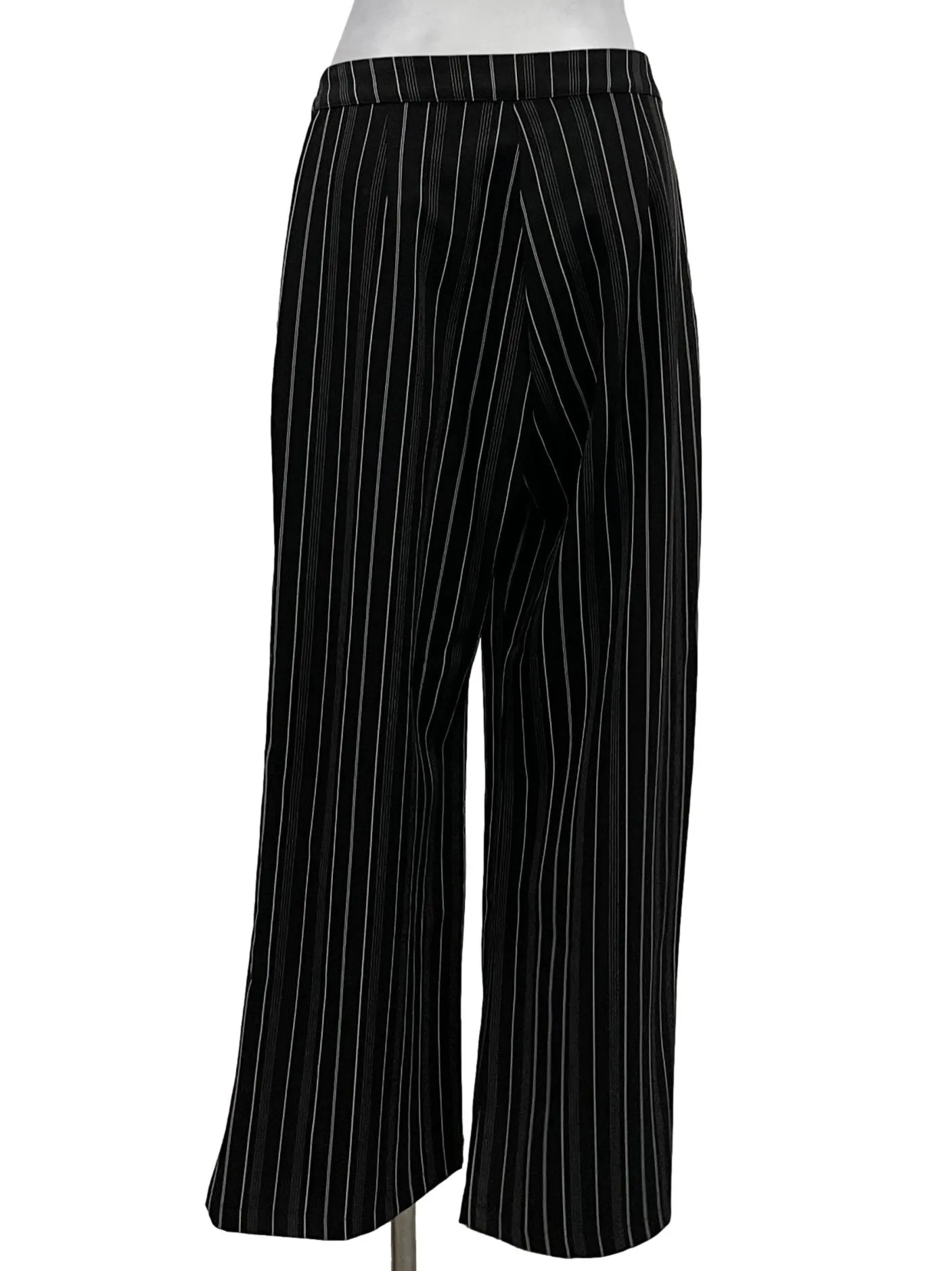 Black Striped Button Down Pants