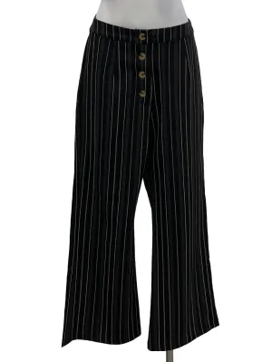 Black Striped Button Down Pants