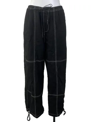 Black White Contract Stitch Pants
