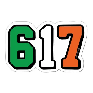 Boston 617 Irish Flag Sticker