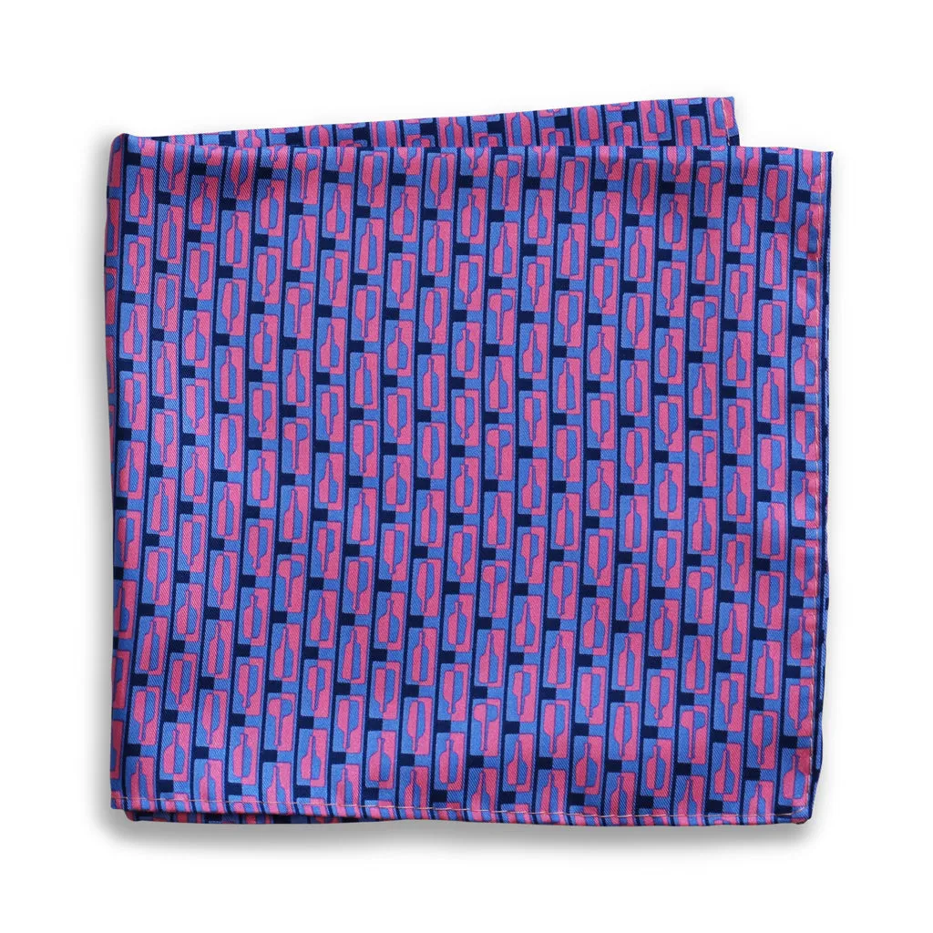 Bourbon Row© Pocket Square | 2-Pack | Navy   Pink