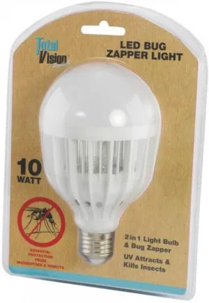 Brand new Total Vision LED Bug Zapper Light Bulb! Indoor/Outdoor! Efficient 2-in-1 design. Can be used as LED light bulb or Bug Zapper, or both