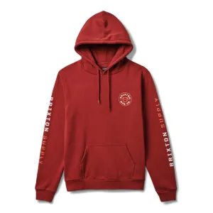 Brixton - Crest Hoodie Island Berry/Burnt Orange/White