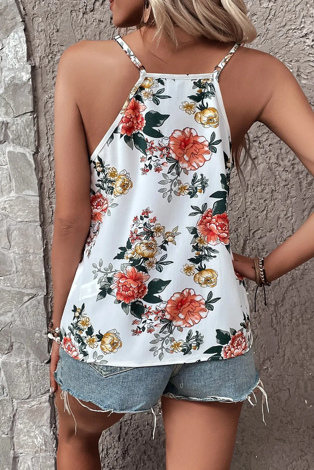 Brooks Lace Detail Printed V-Neck Cami