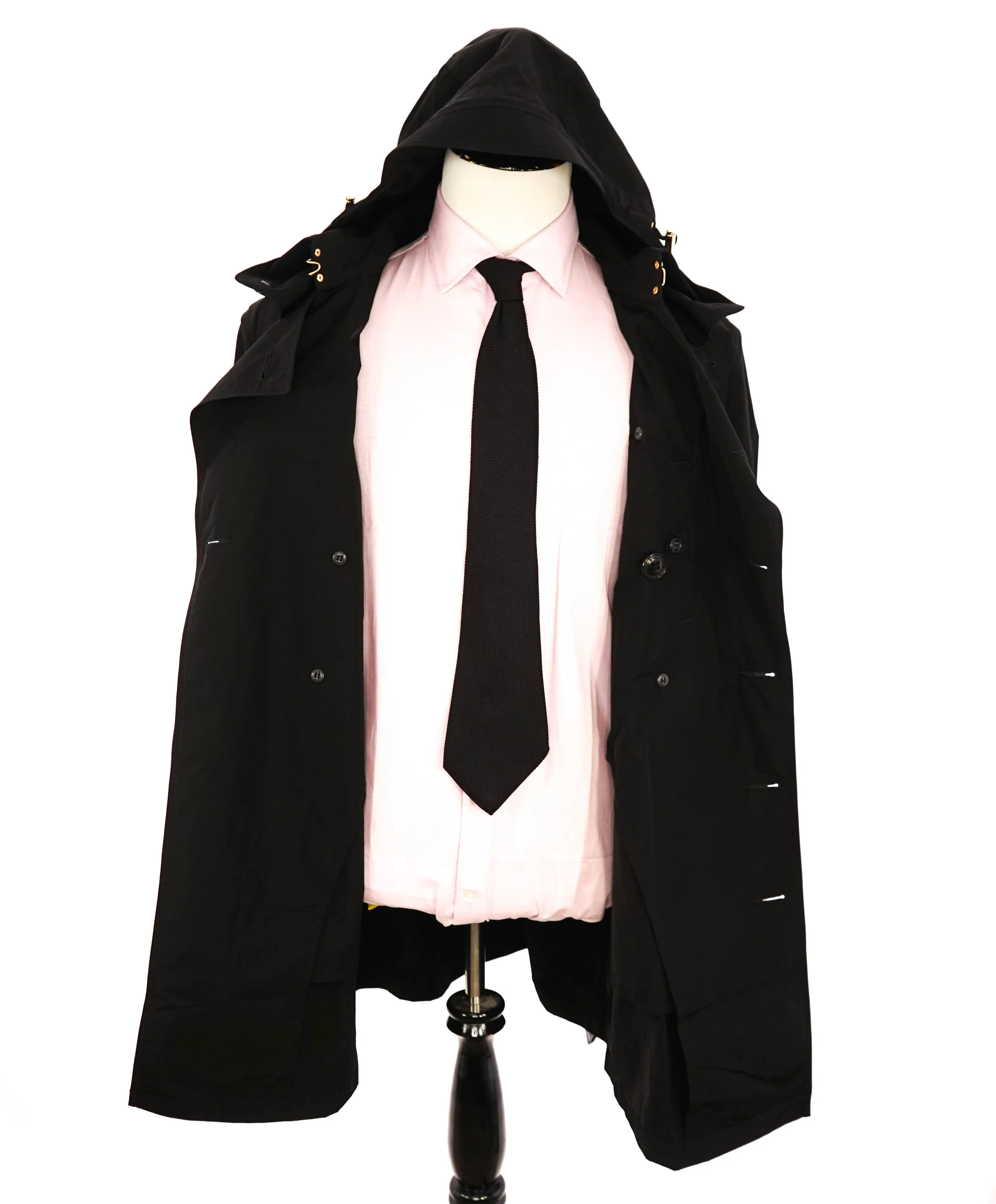 BURBERRY LONDON ENGLAND - Black PACKABLE Heritage LOGO Trench Coat - XXL