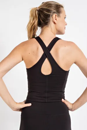 BUTTER CROP KEYHOLE SPORTS TOP- 2 Colors!