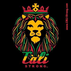 CALI Strong King Rasta Sticker 4 inch Square Vinyl Decal