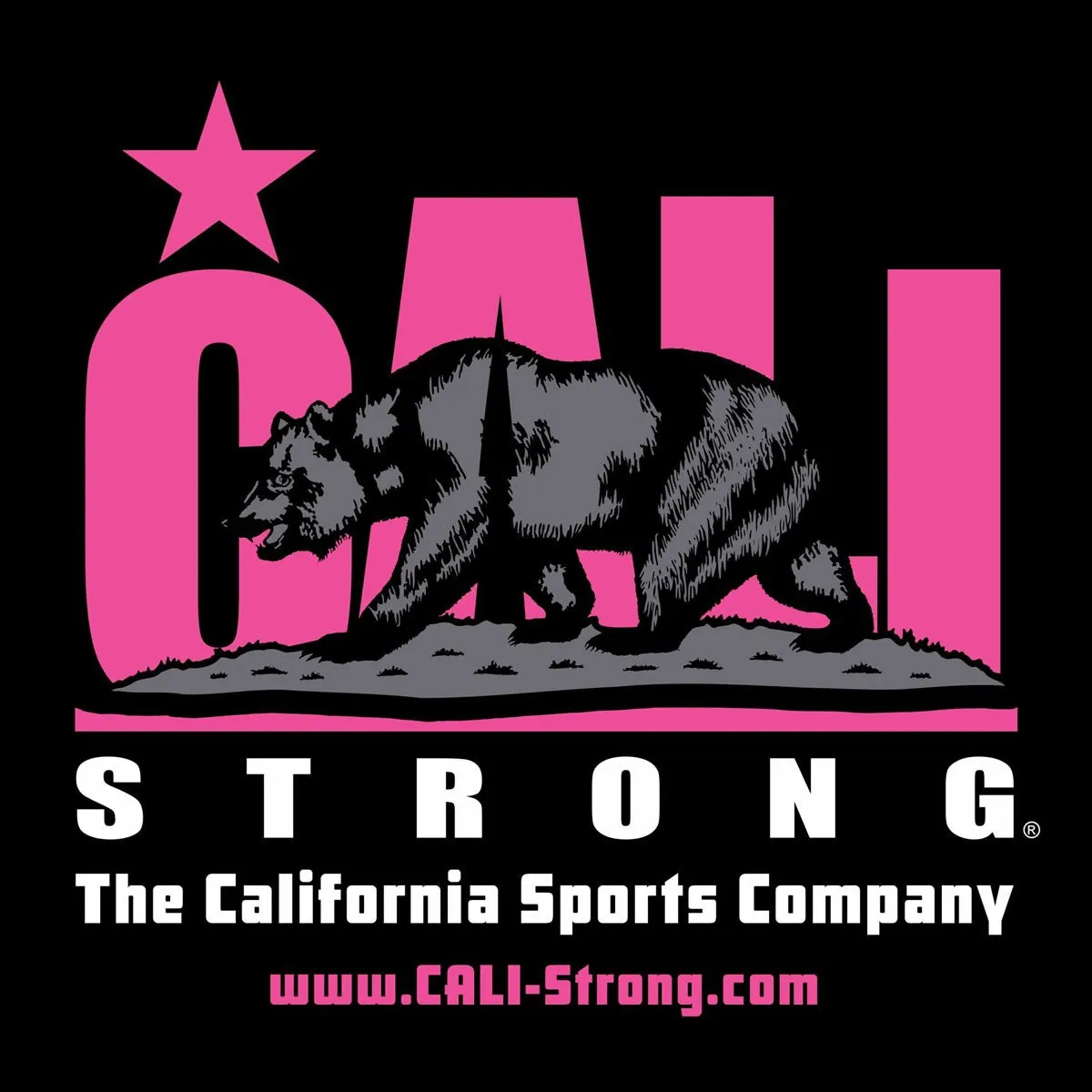 CALI Strong Pink Sticker 4 inch Square Vinyl Decal