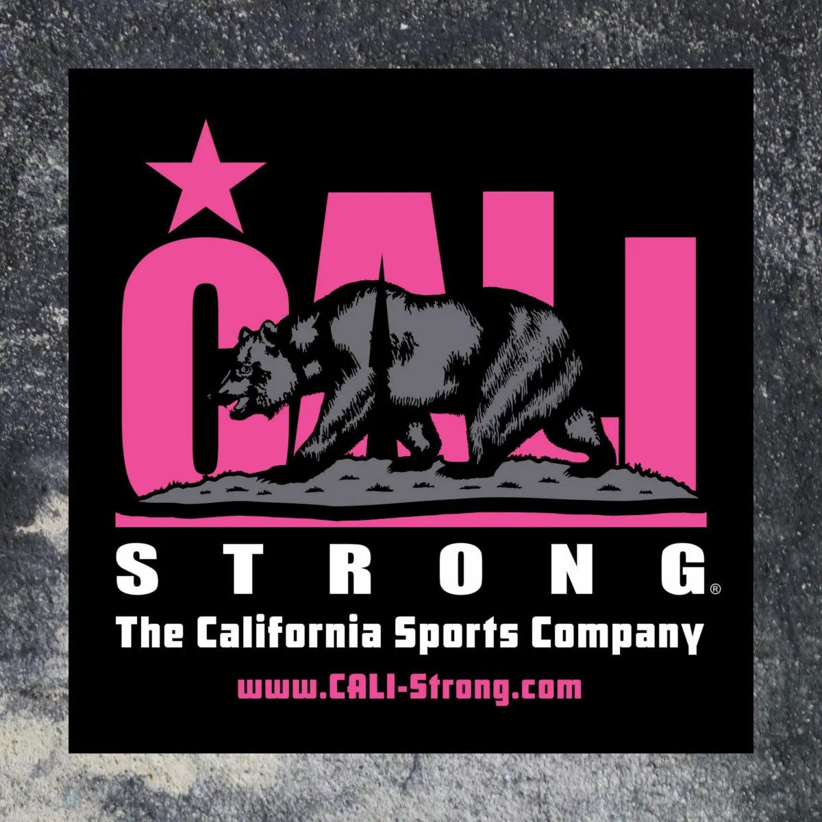 CALI Strong Pink Sticker 4 inch Square Vinyl Decal