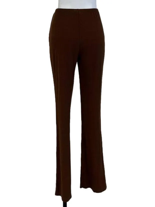 Caramel Pencil Stripe Flared Pants