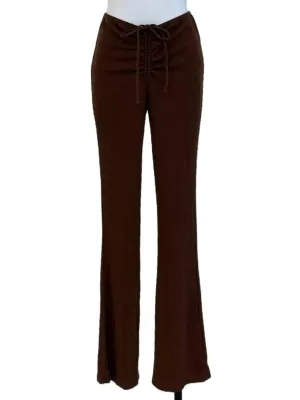 Caramel Pencil Stripe Flared Pants