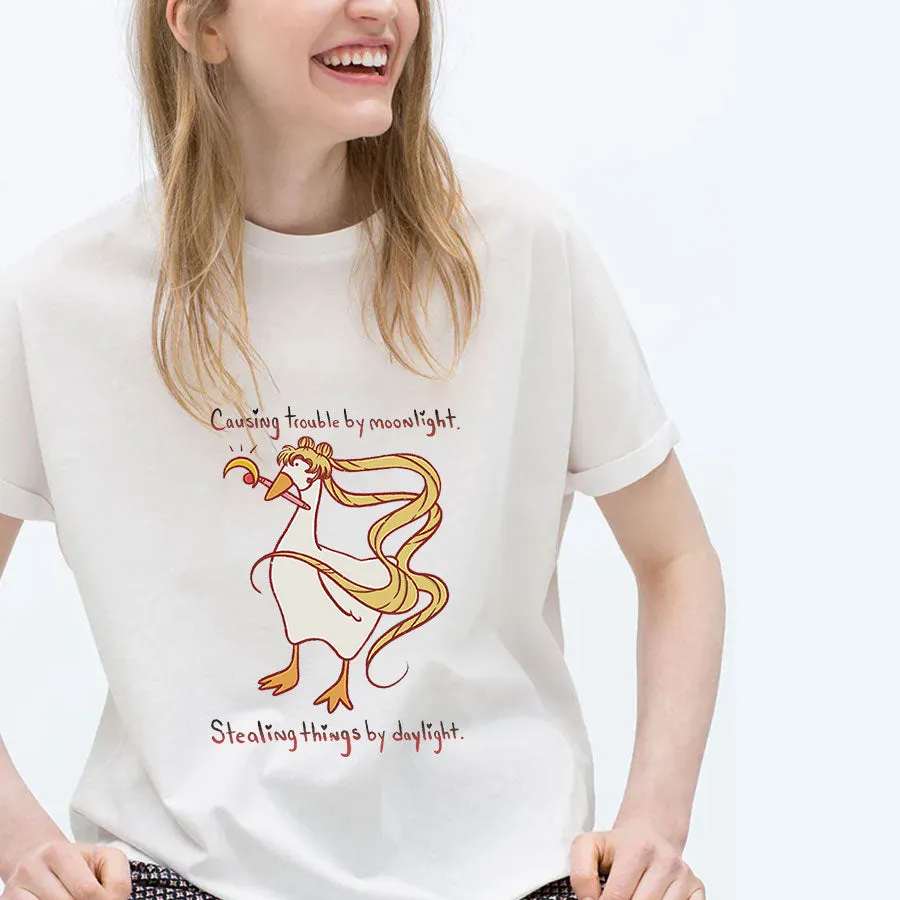 Causing Trouble By Moonlight Cotton Tee