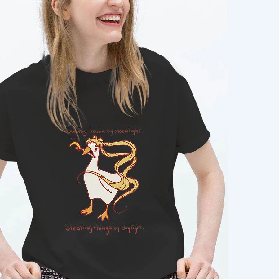 Causing Trouble By Moonlight Cotton Tee