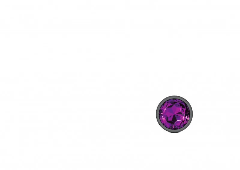 Cheeky Charms - Gunmetal Metal Butt Plug - Round - Deep Purple - Large