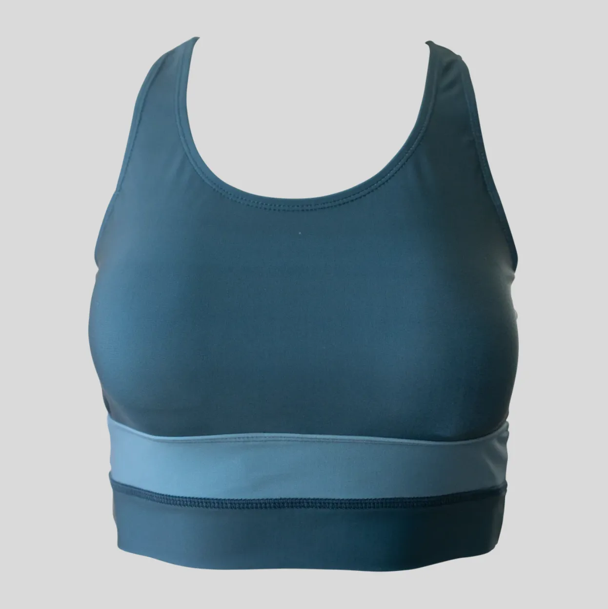 Coastal Cut Back Crop Swim Top (XS) - Final Sale