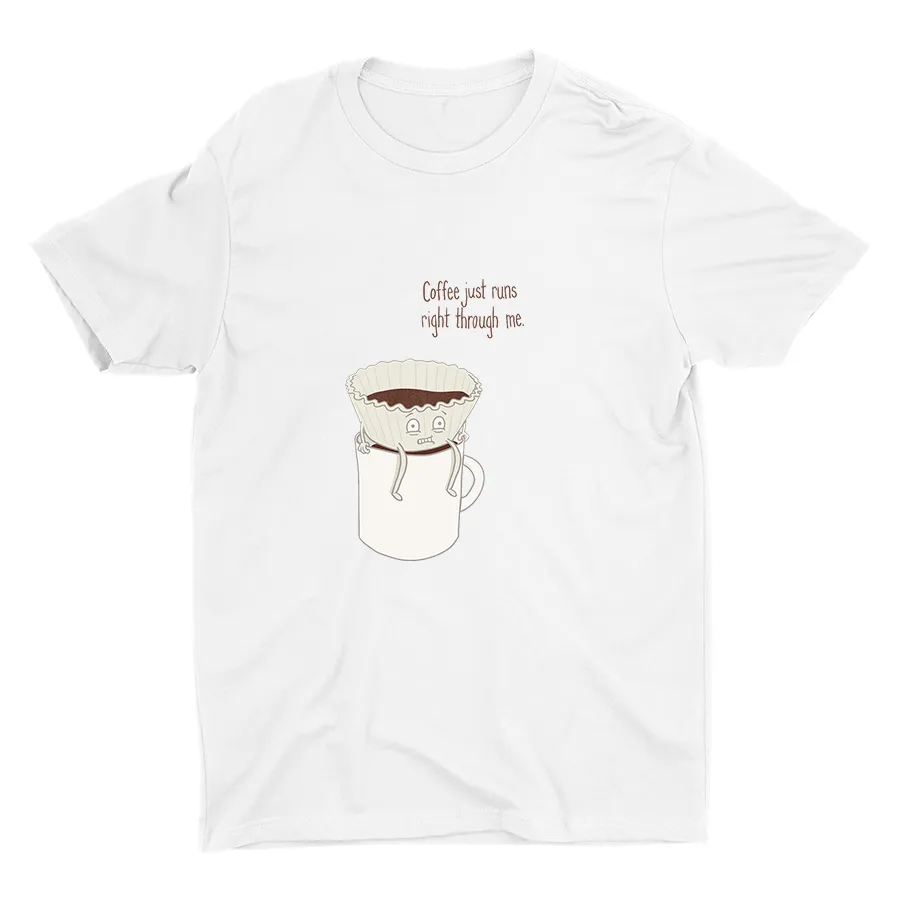 COFFEE JUST...Funny Print Cotton Tee