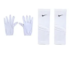 Cotton hand gloves Half Hand Gloves Cold & Sun Protective (White)