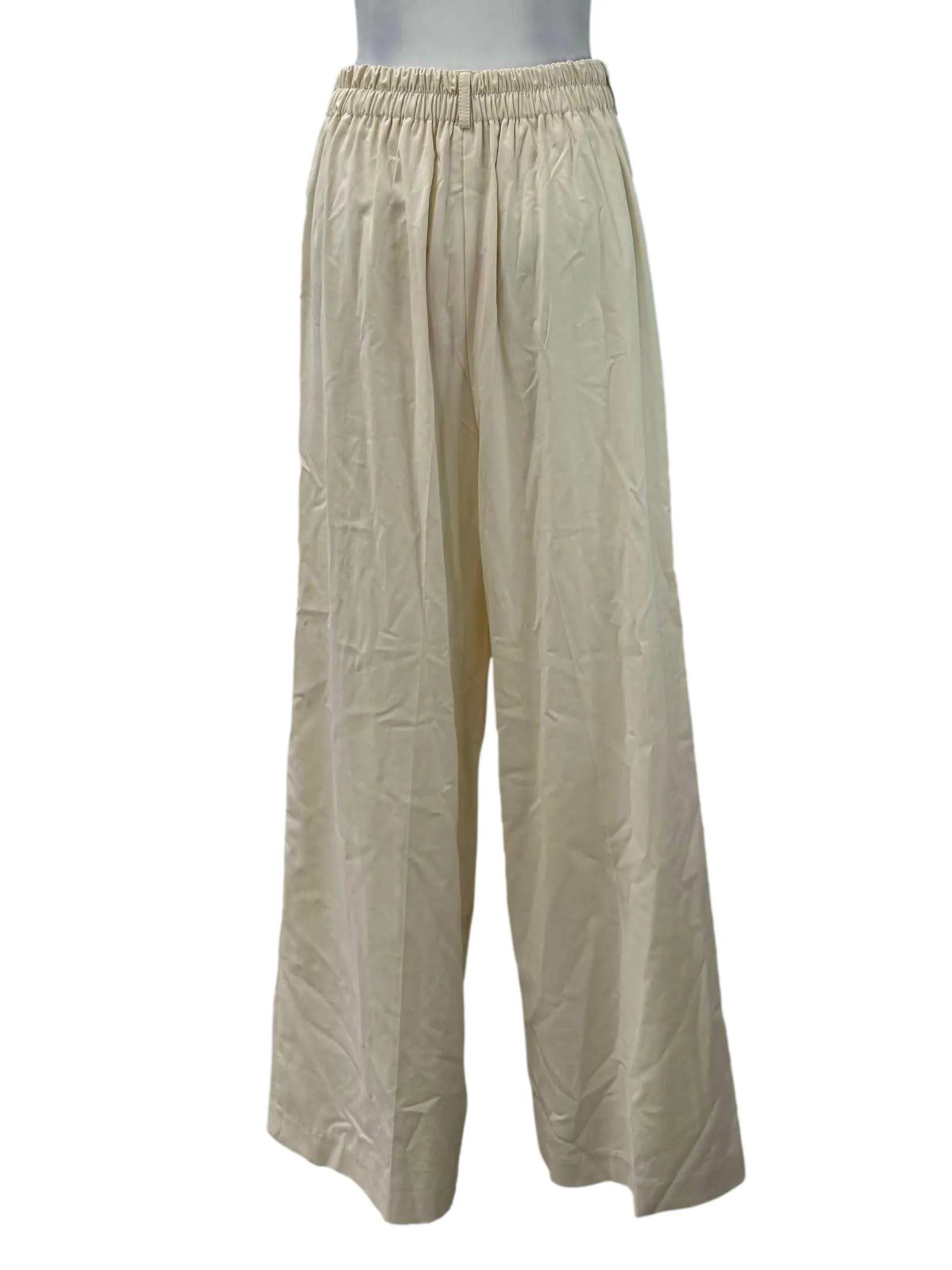 Cream Belt Straight Pants