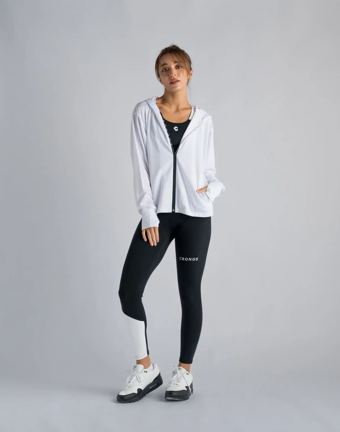 CRONOS WOMEN OUTDOOR UV CUT HOODIE【WHITE】