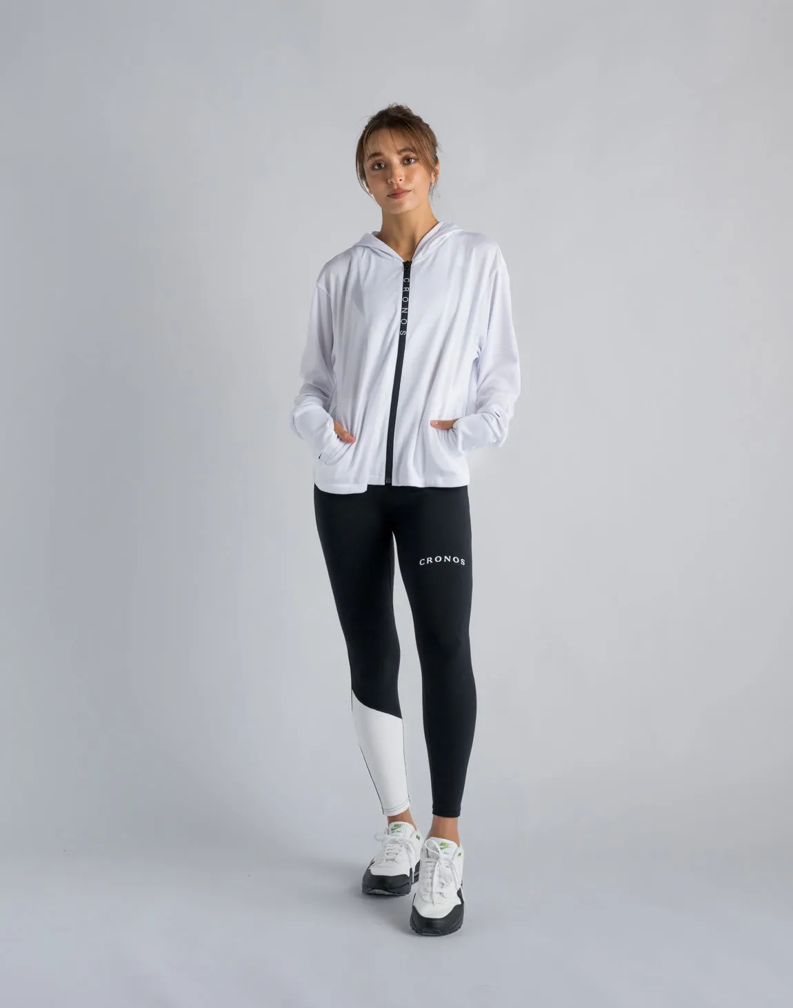 CRONOS WOMEN OUTDOOR UV CUT HOODIE【WHITE】