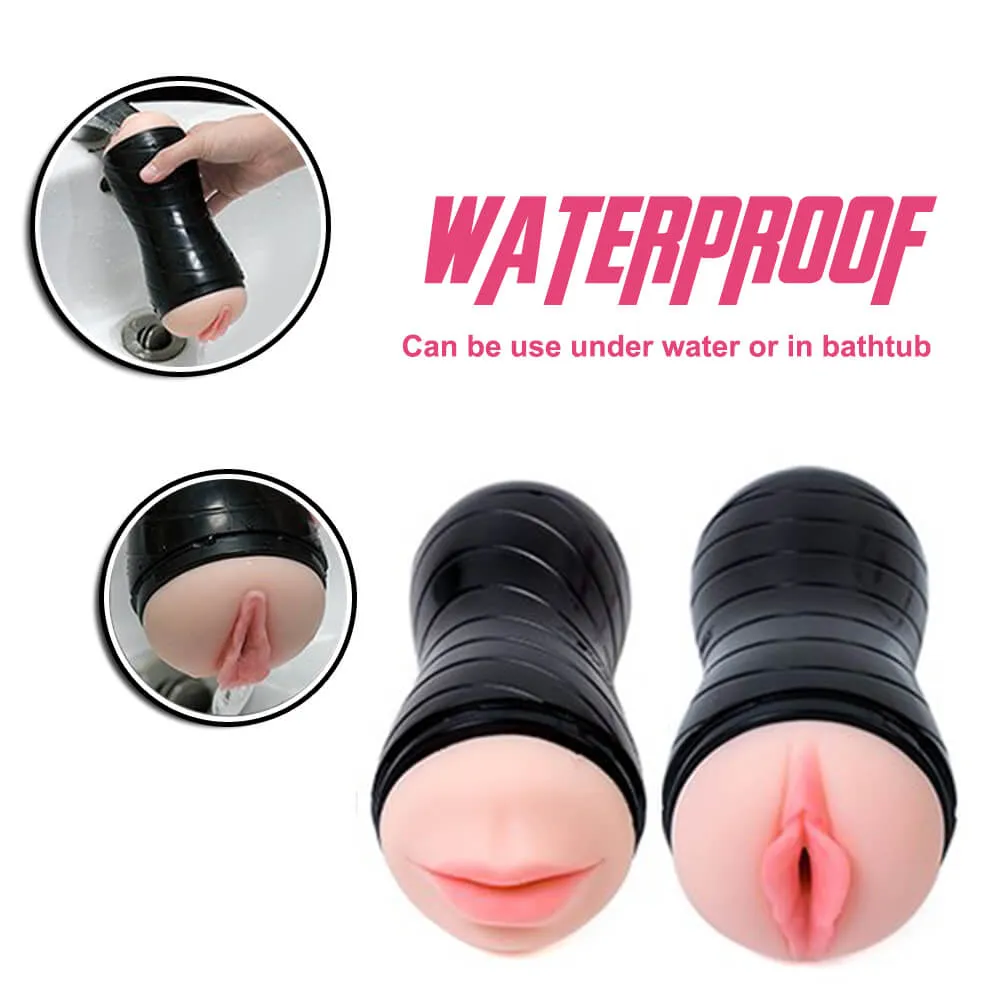 Dual Use Vagina Mouth Masturbator Realistic 3D Deep Throat Sex Toy