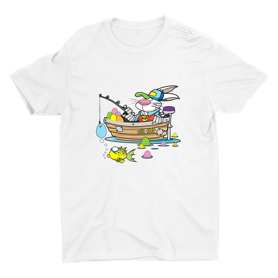 Easter Fishing Printed Cotton Tee