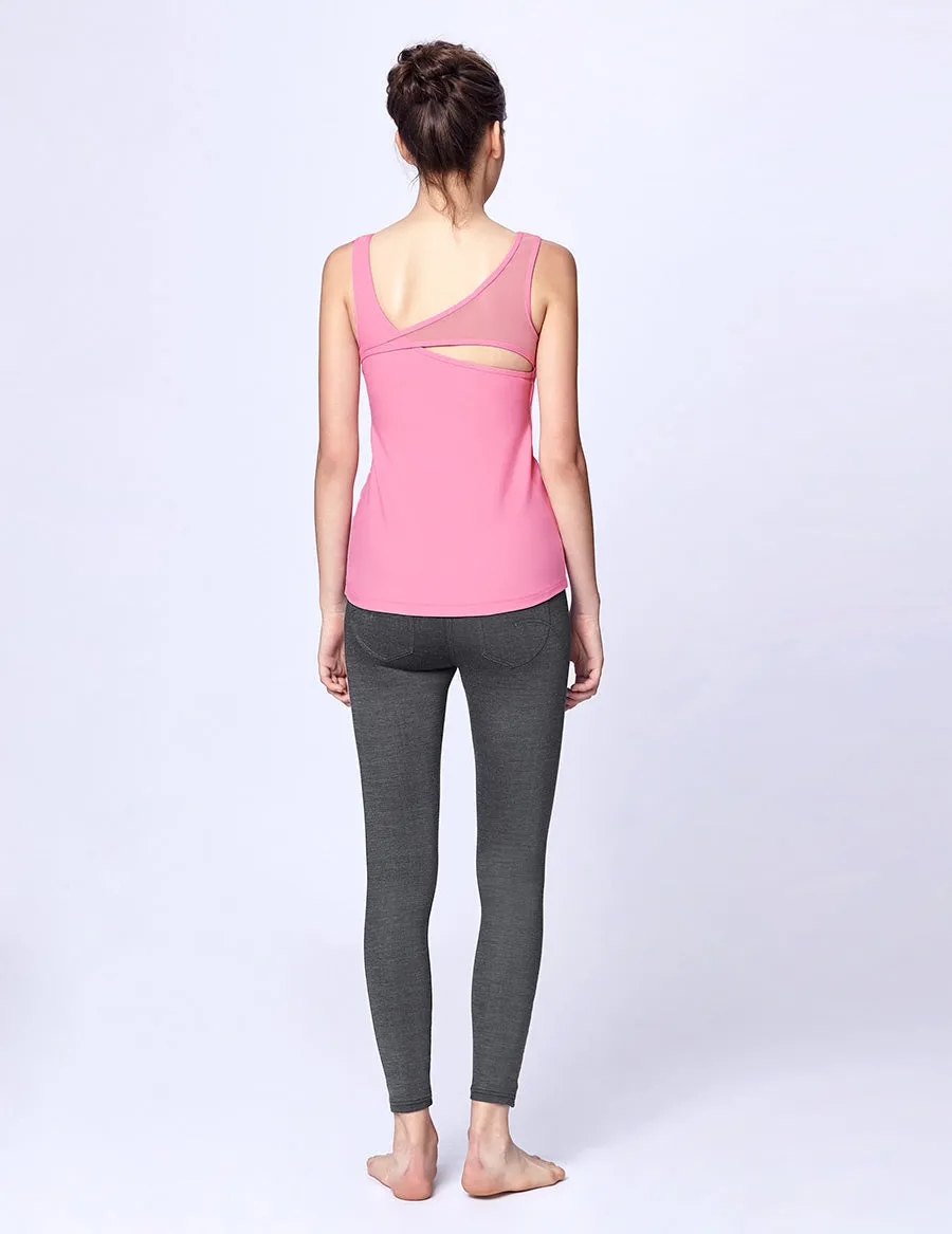 easyoga LA-VEDA Ethereal Revolvin' Arc Tank - R15 Sweet Pink